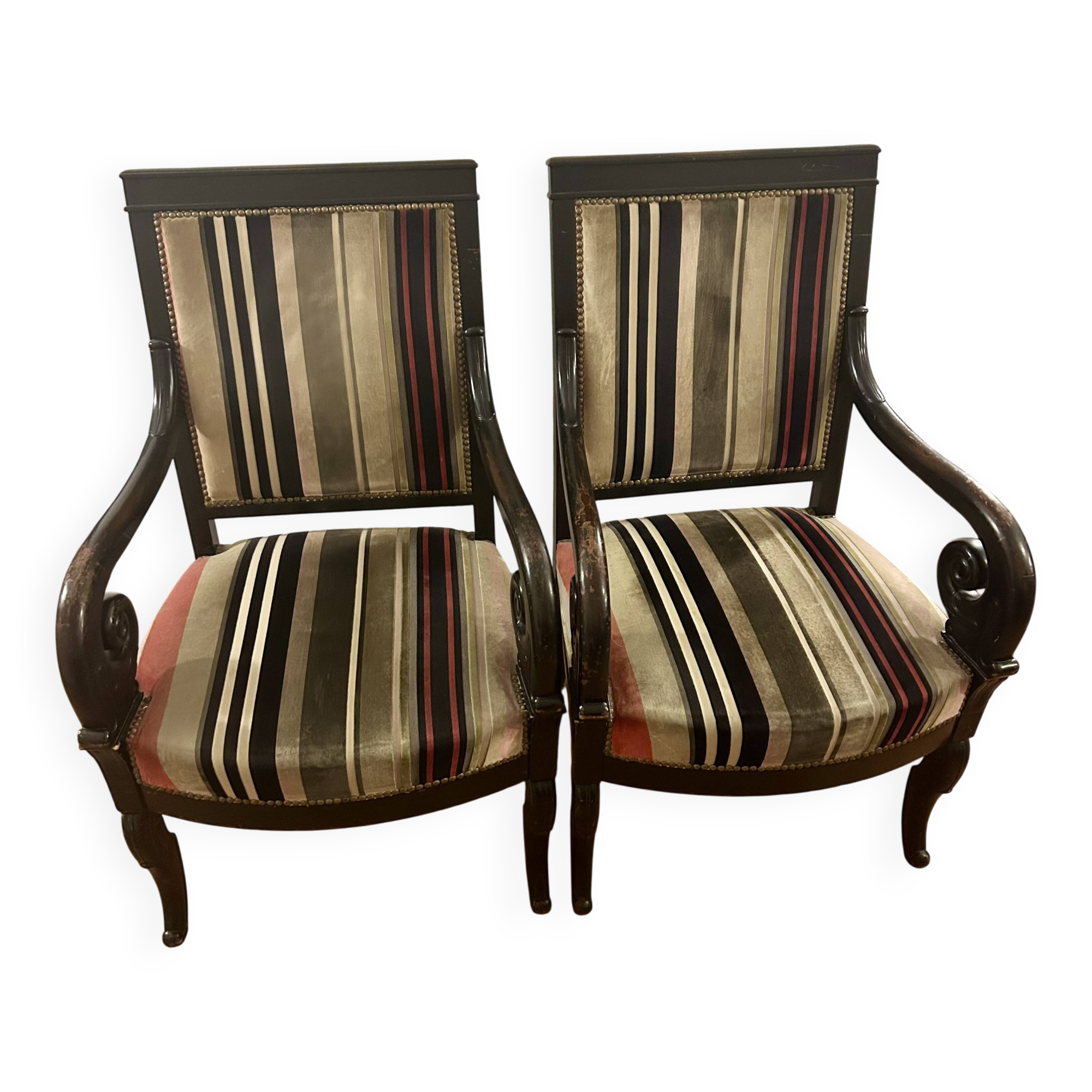 Restoration armchair with mahogany cross.