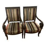 Restoration armchair with mahogany cross.