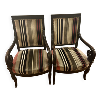 Restoration armchair with mahogany cross.