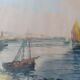 Alphonse Laffite. Aquatint old rigging in the bay.