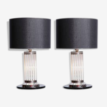 Set of 2 modernist art deco table lamps