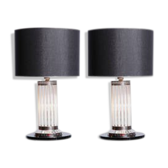 Set of 2 modernist art deco table lamps