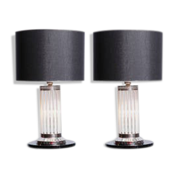 Set of 2 modernist art deco table lamps