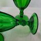 4 green footed glasses in moulded glass – 1970s