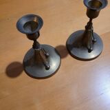 Pair of small brass candlesticks
