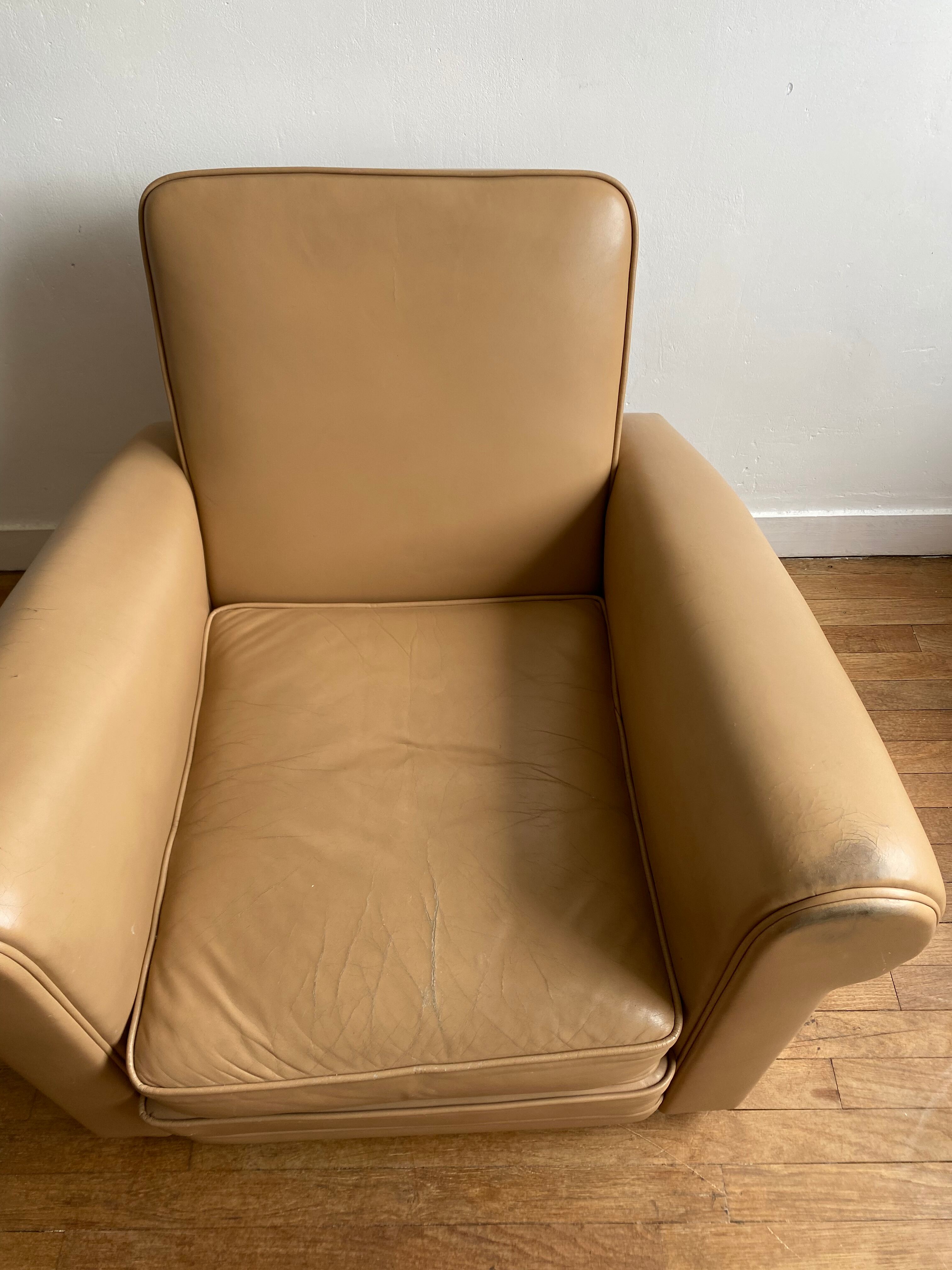 Fauteuil club cuir vintage