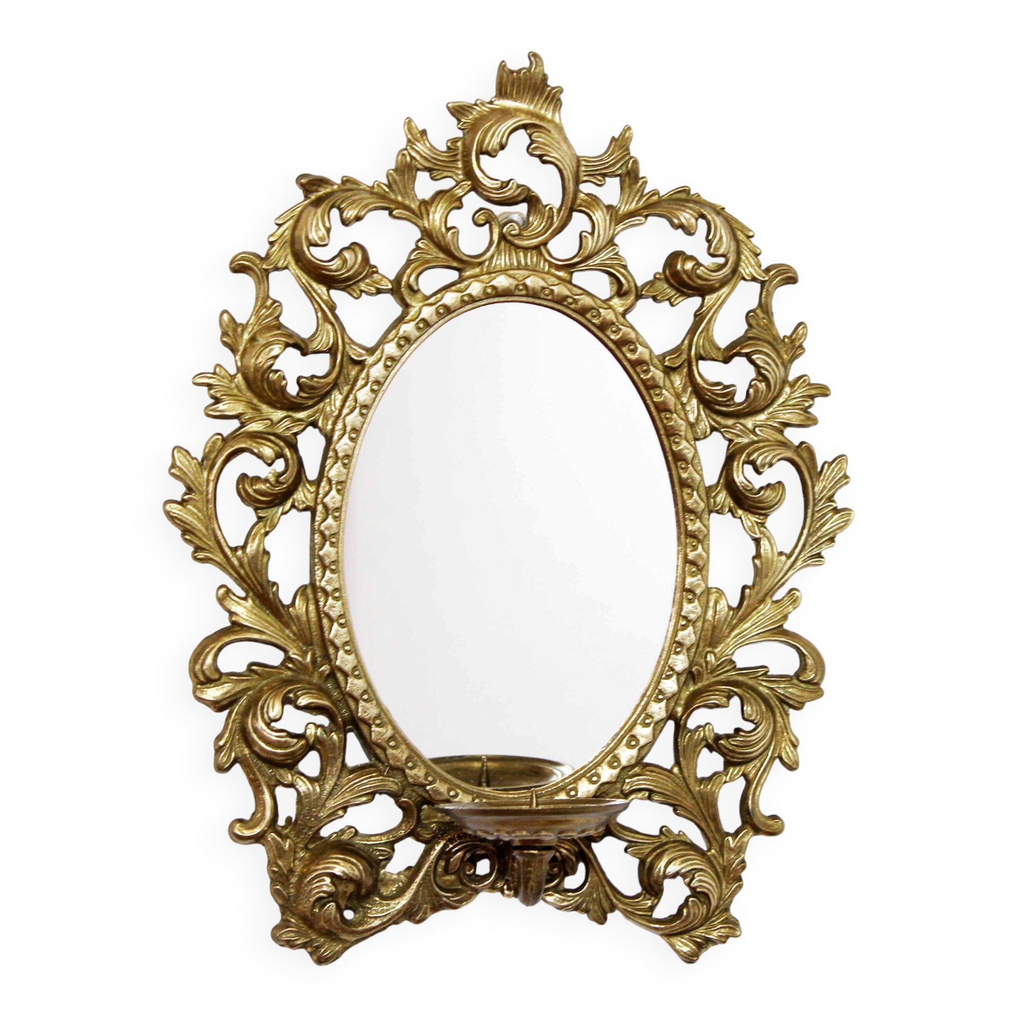 Miroir bougeoir en laiton