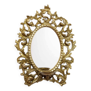 Miroir bougeoir en laiton