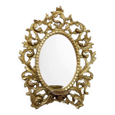 Miroir bougeoir en laiton
