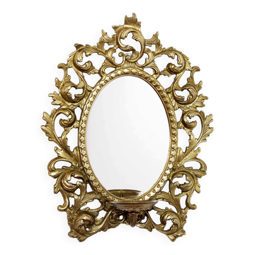 Miroir bougeoir en laiton
