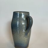 Artisanal blue stoneware pitcher