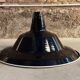Large industrial pendant lampshade in black enamelled sheet metal.