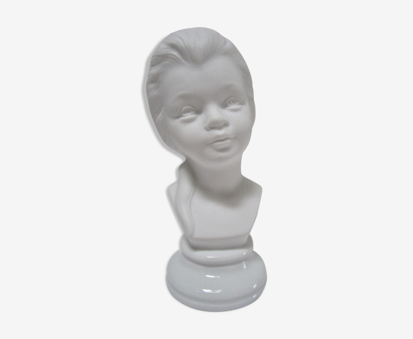Buste enfant petite fille biscuit porcelaine vintage