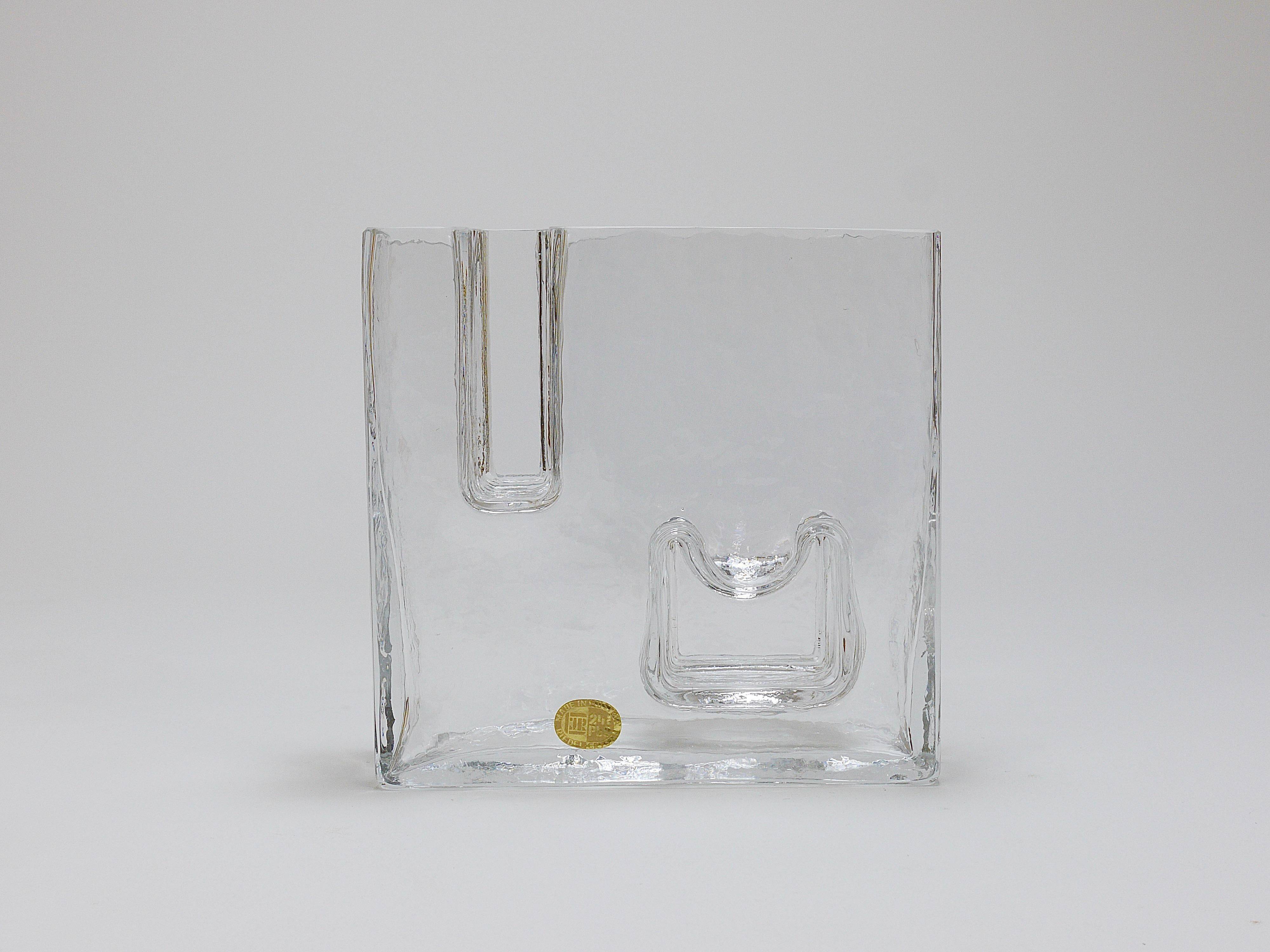 Ice Op Art glass vase by Claus Josef Riedel, Austria, 1970s