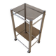 Chrome metal and glass side table