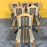 Danish vintage set of 6 oakwood dining chairs