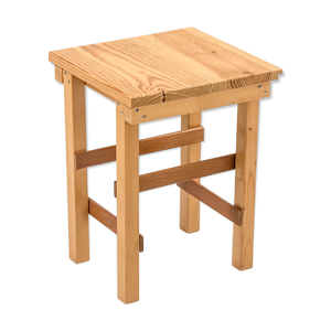 Tabouret en pin et sapelly