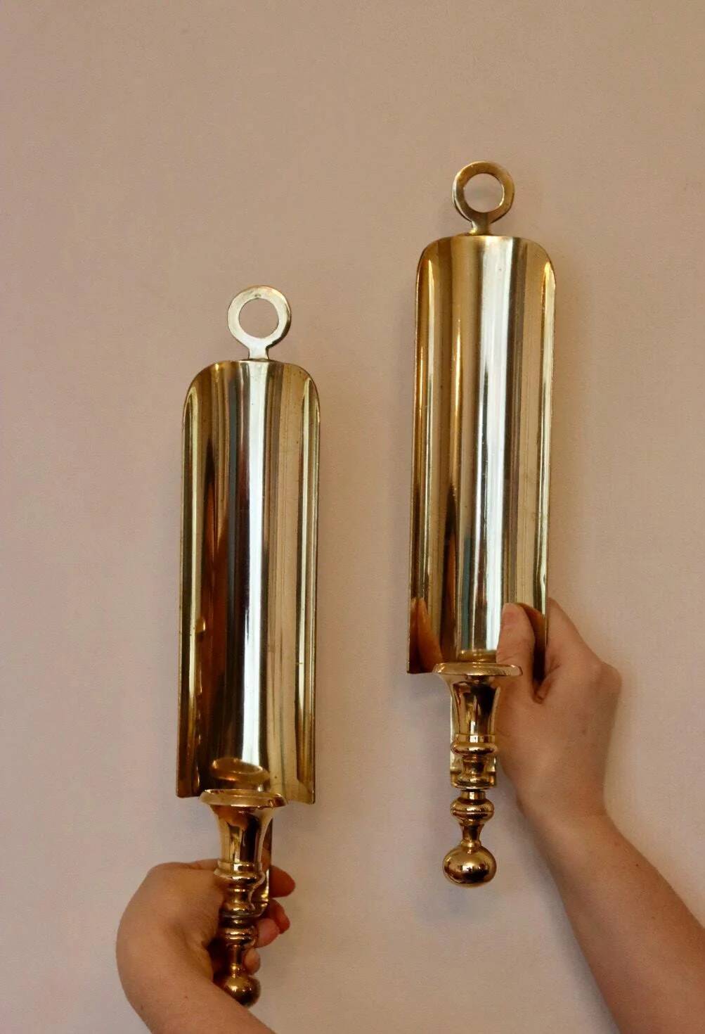 Pair of mid-century Swedish brass sconces