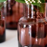 Set 5 vases in blown glass art glass ALLEX, Drôme