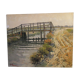 Oil on canvas, wooden Bridge in Camargue, signed