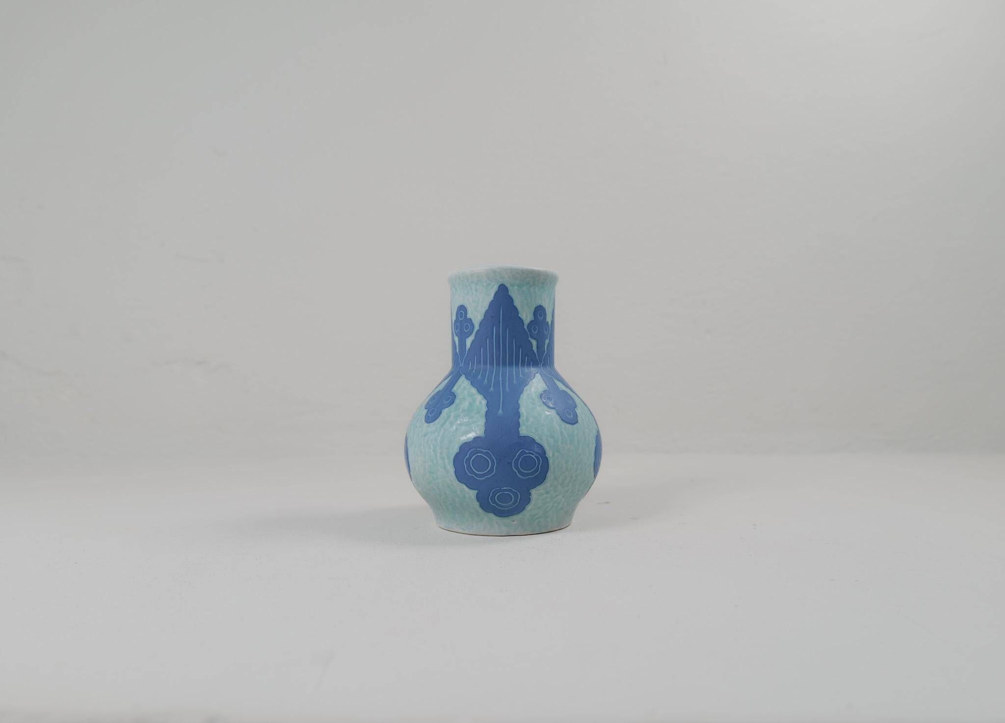 Vase Art Déco Sgraffito Gustavsberg Josef Ekberg Suède 1922