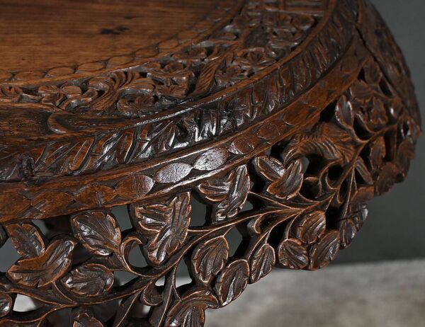 Guéridon Anglo-indien en Bois Exotique – Fin XIXe