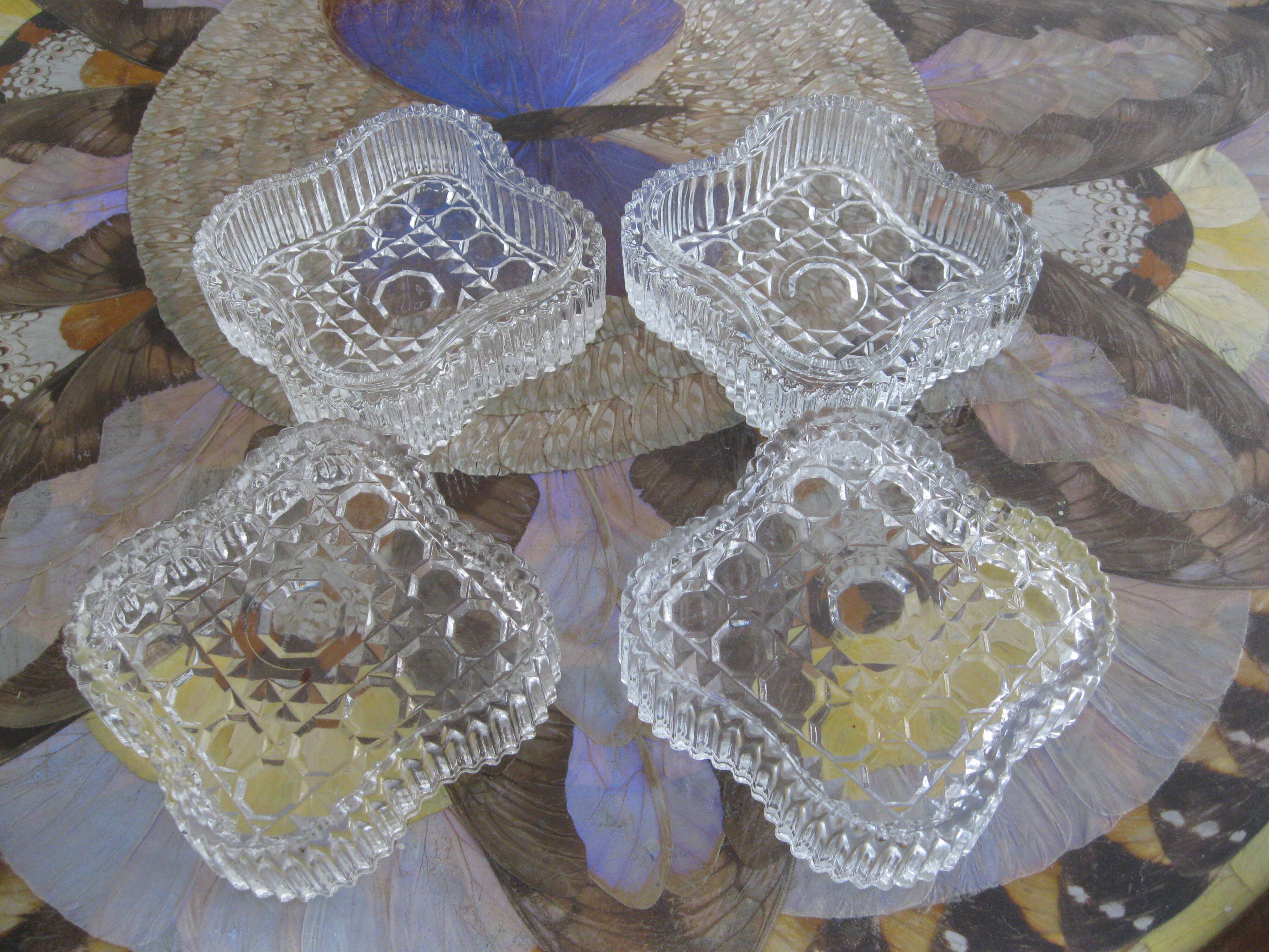 Ensemble de 2 boîtes en verre art déco