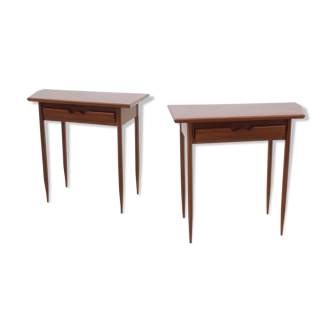 Set of 2 mid century cherry wood nightstands 1950s