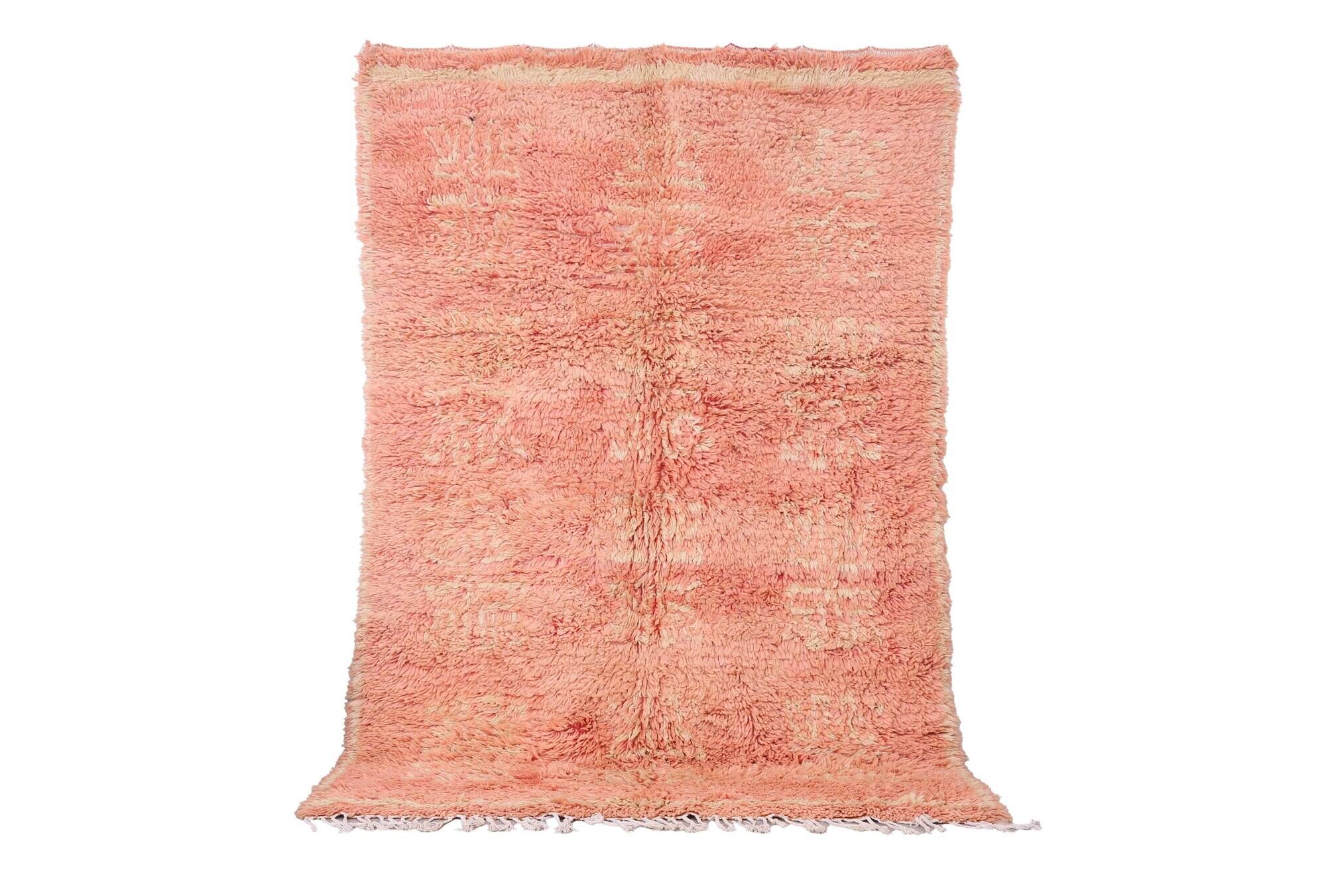 Peach Handmade Moroccan Rug 167 x 250 cm - Vintage Berber Rug - Wool Rug