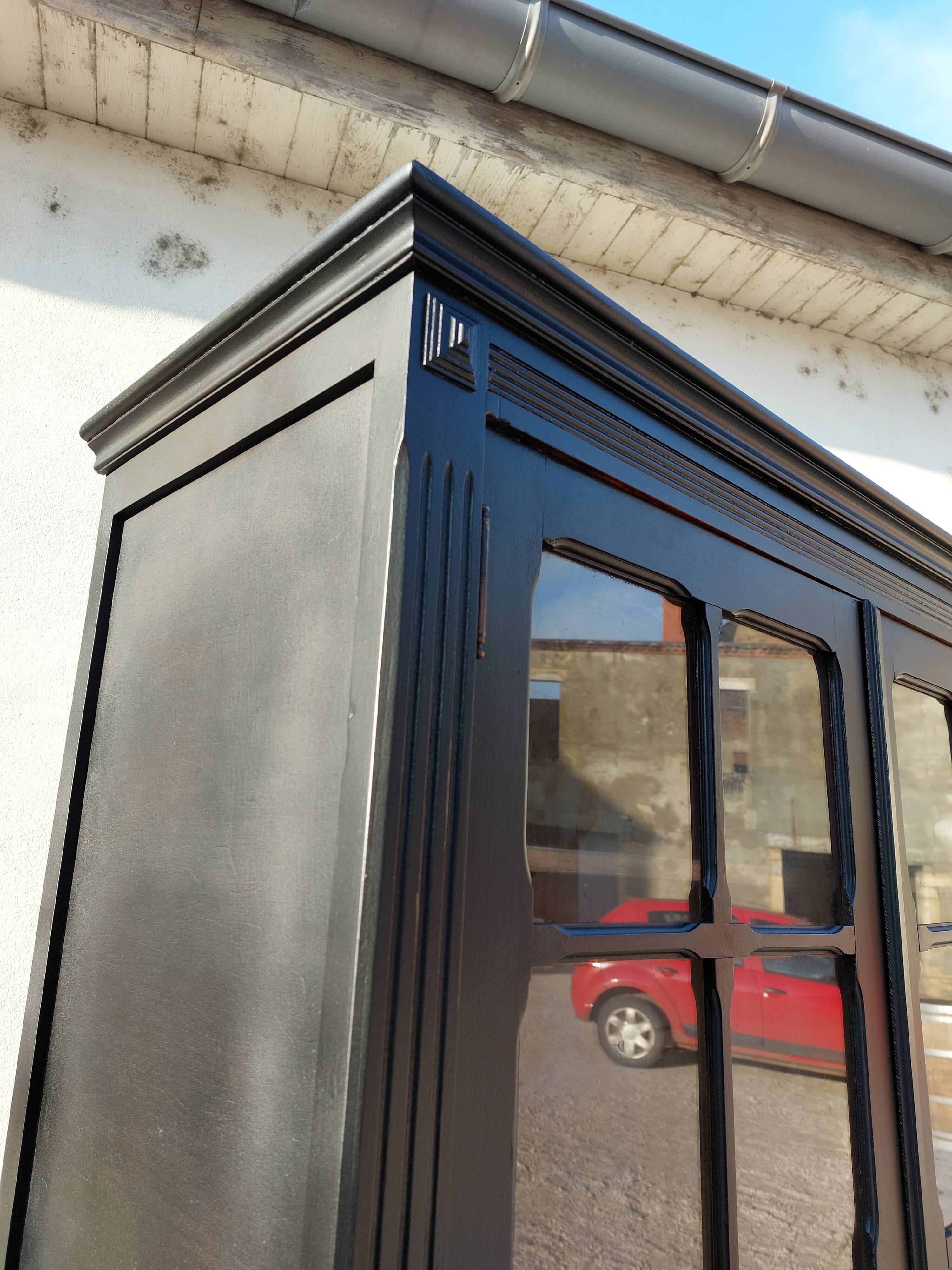 Parisian antique black patinated showcase