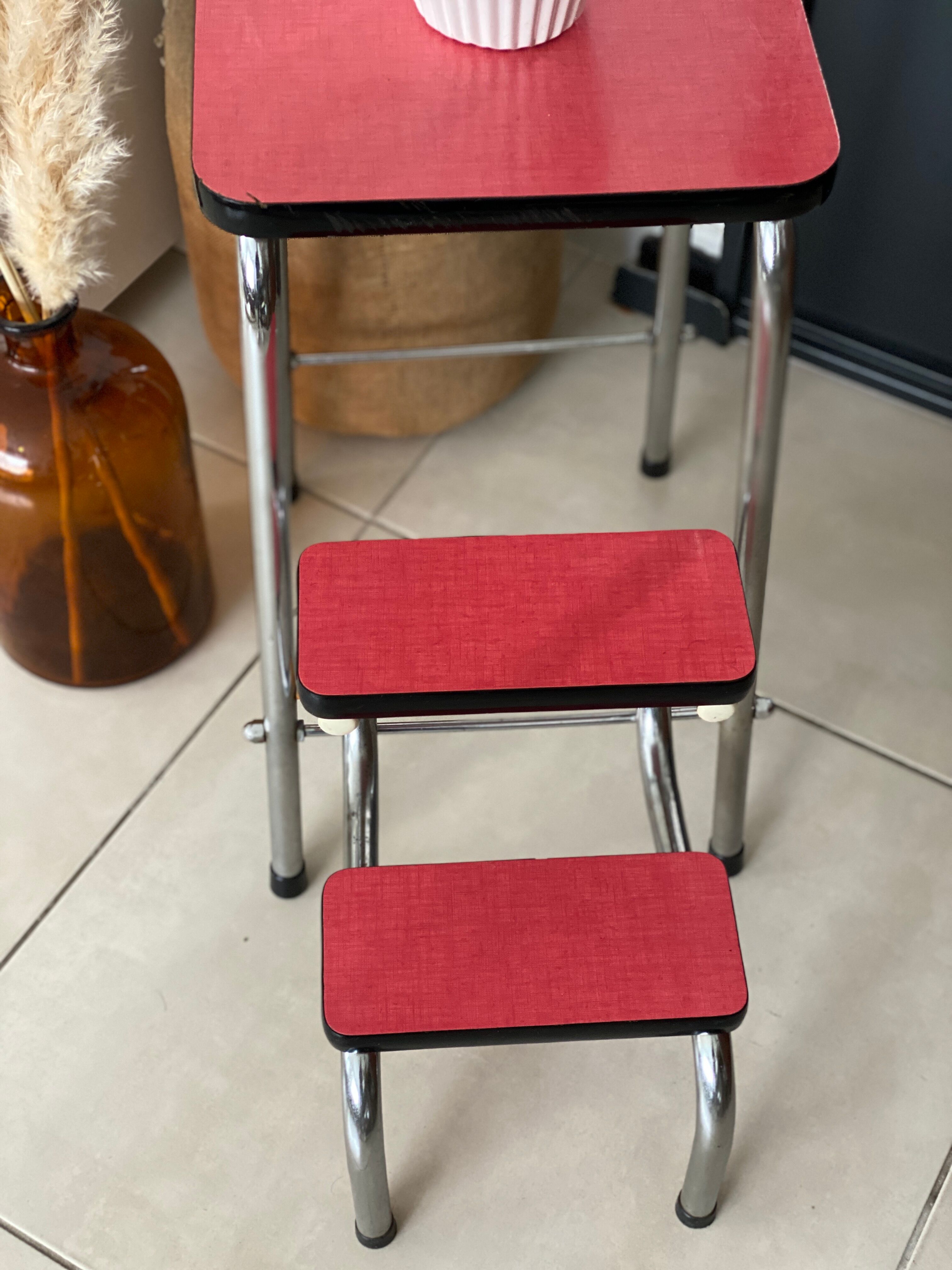 Stool stepladder formica vintage
