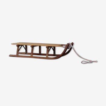 Old wooden sledge 2 people, 50s