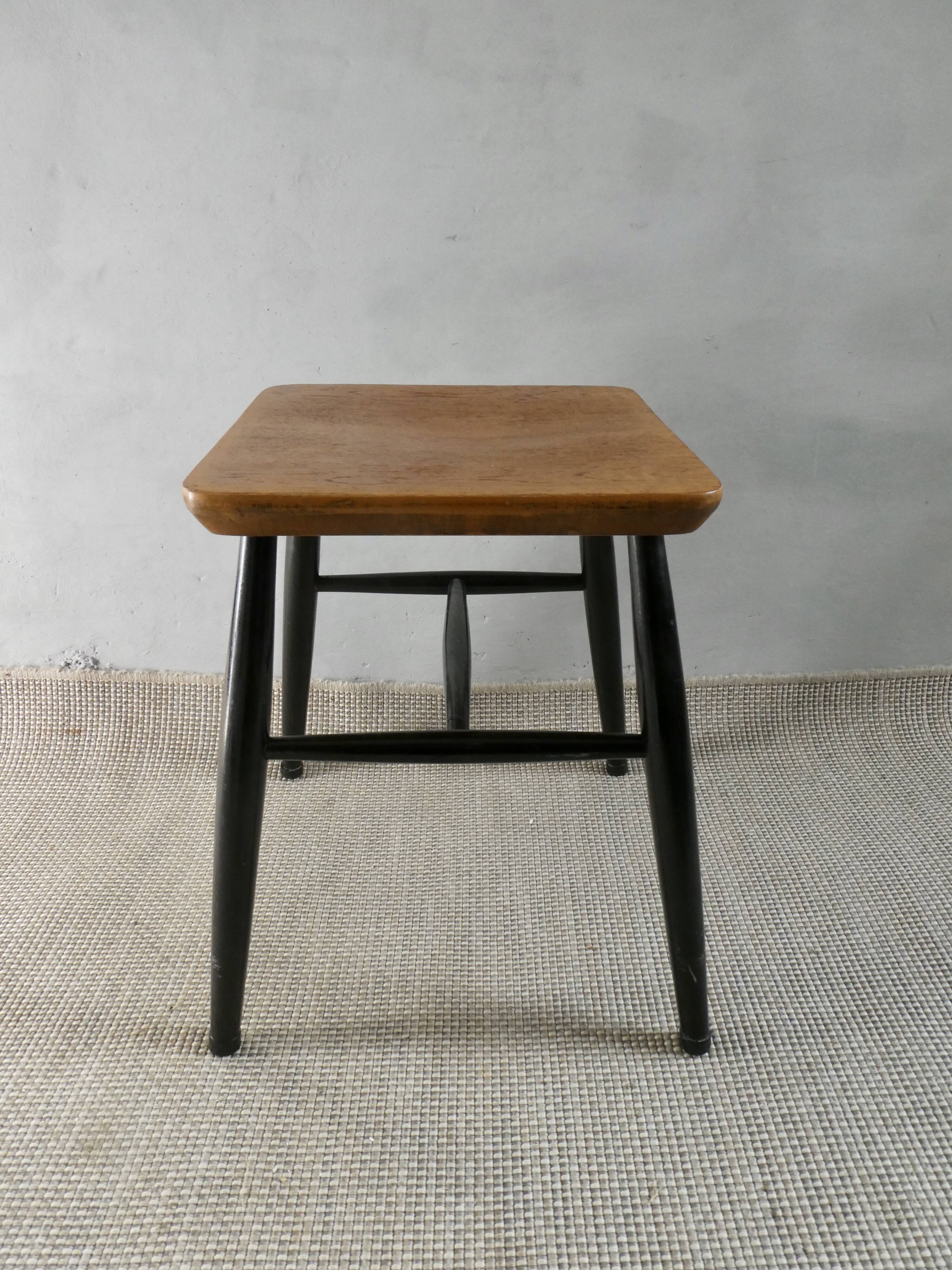 Wooden stool by Tapiovaara, 1960s
