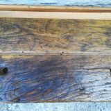 Oak and metal workbench