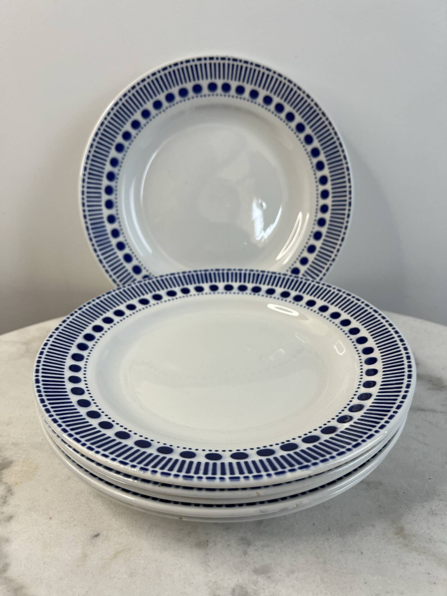 Set of 6 flat plates Sarreguemines Béatrice collection