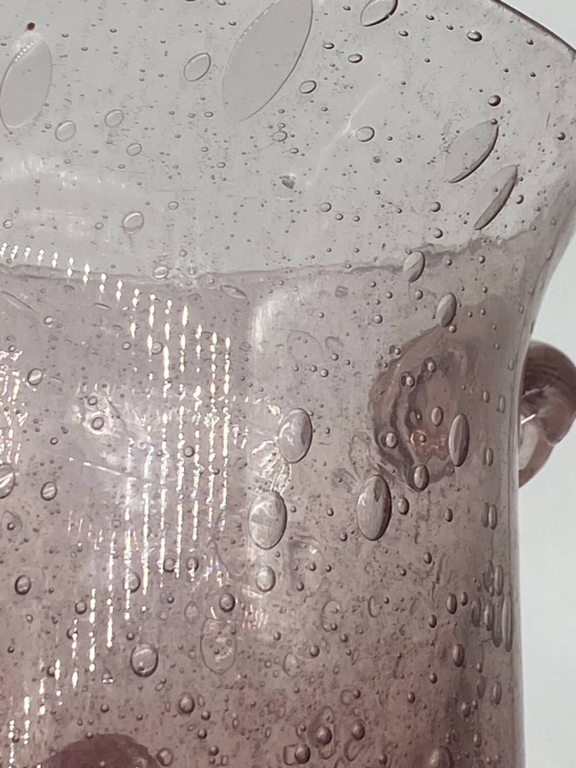 Seau à glaçons / à glace verre bullé, vintage
