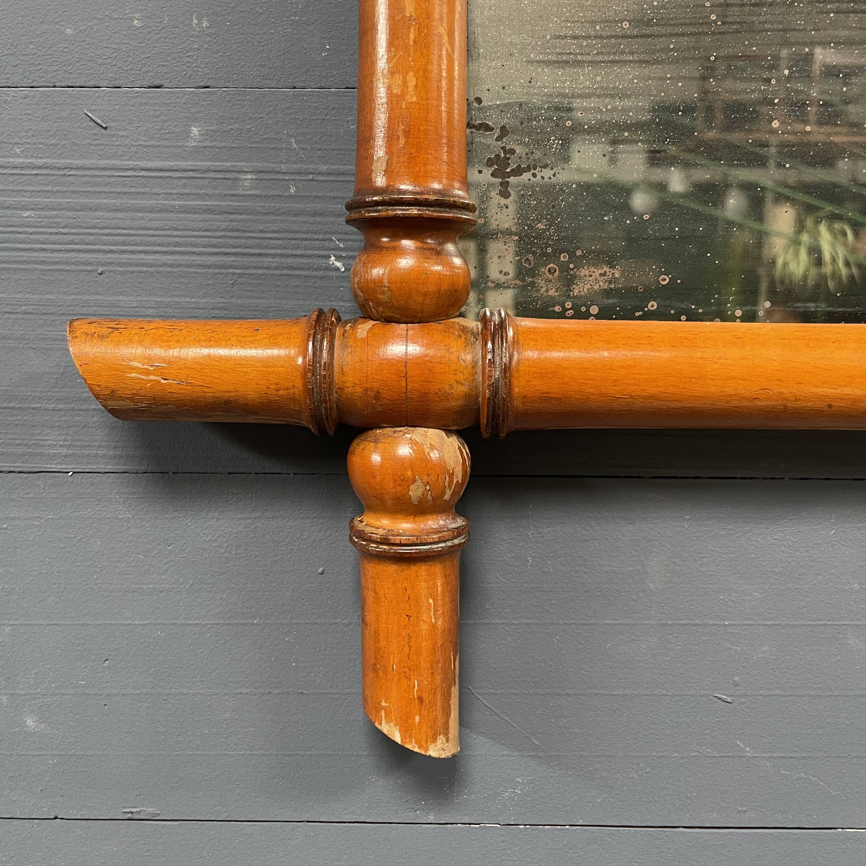 Antique faux bamboo mirror from France