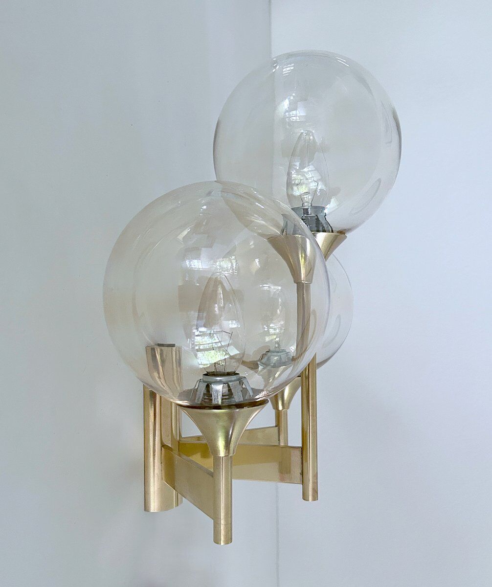 Large vintage glass sconce from Sciolari