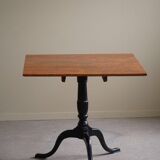 Antique handcrafted square table with drop leaves made of burl wood, Swedish, 19th century.