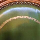 Pair of Louis XVI style leather armchairs