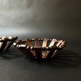 Olive wood and wooden bead fruit basket, France 1970