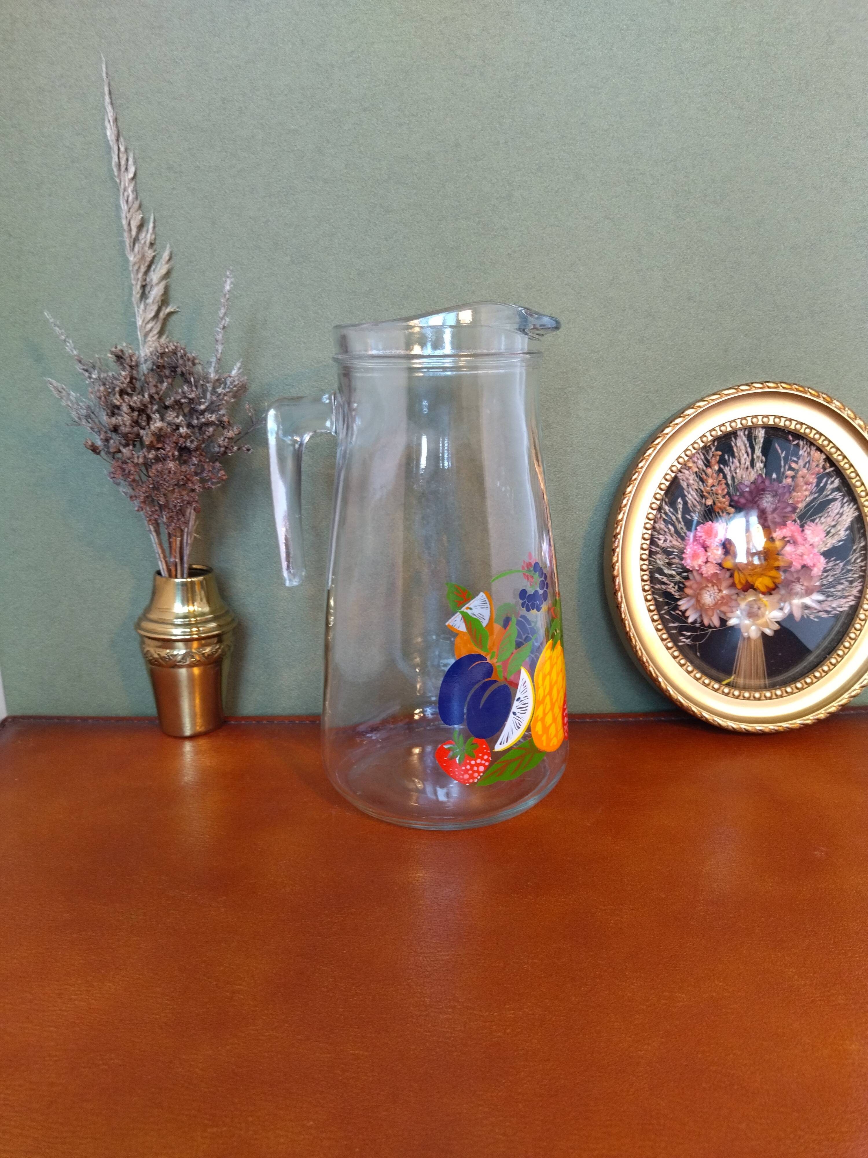 Pichet carafe à oreangeade Tutti frutti vintage