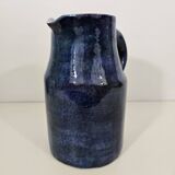 Robert and Jean Cloutier pitcher in blue enameled ceramic