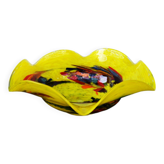 Mid Century Center Multicolored Table Bowl Murano Glass
