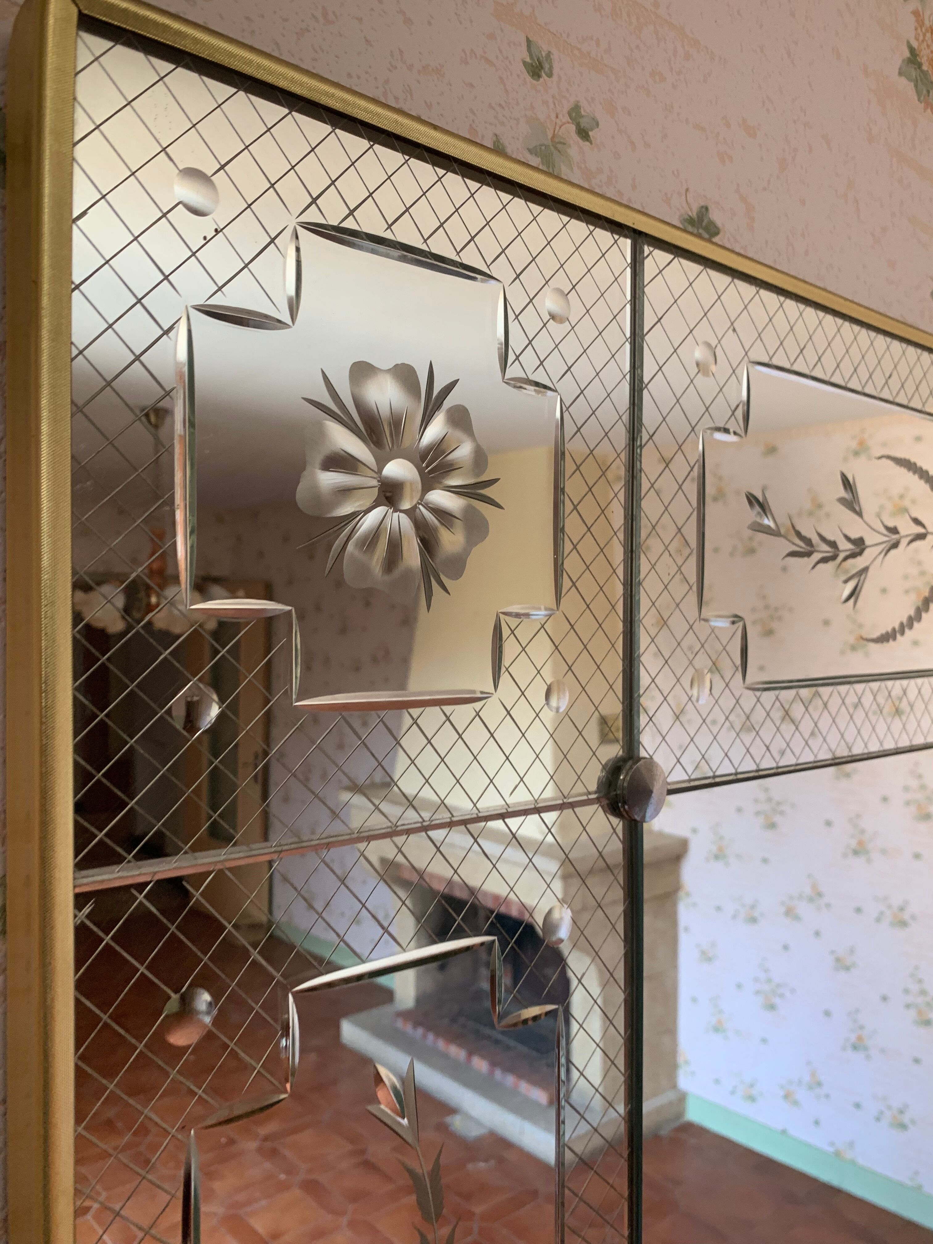 Venetian bistro mirror 200 x 100 cm - 50s