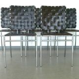Leather and chrome dining chair