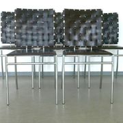 Chaise de salle à manger  cuir et chrome