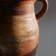 Brown terracotta milk pot / French antique farm / Artisan pottery
