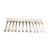 Service of 12 dessert forks in silver metal Le Couvert Francais
