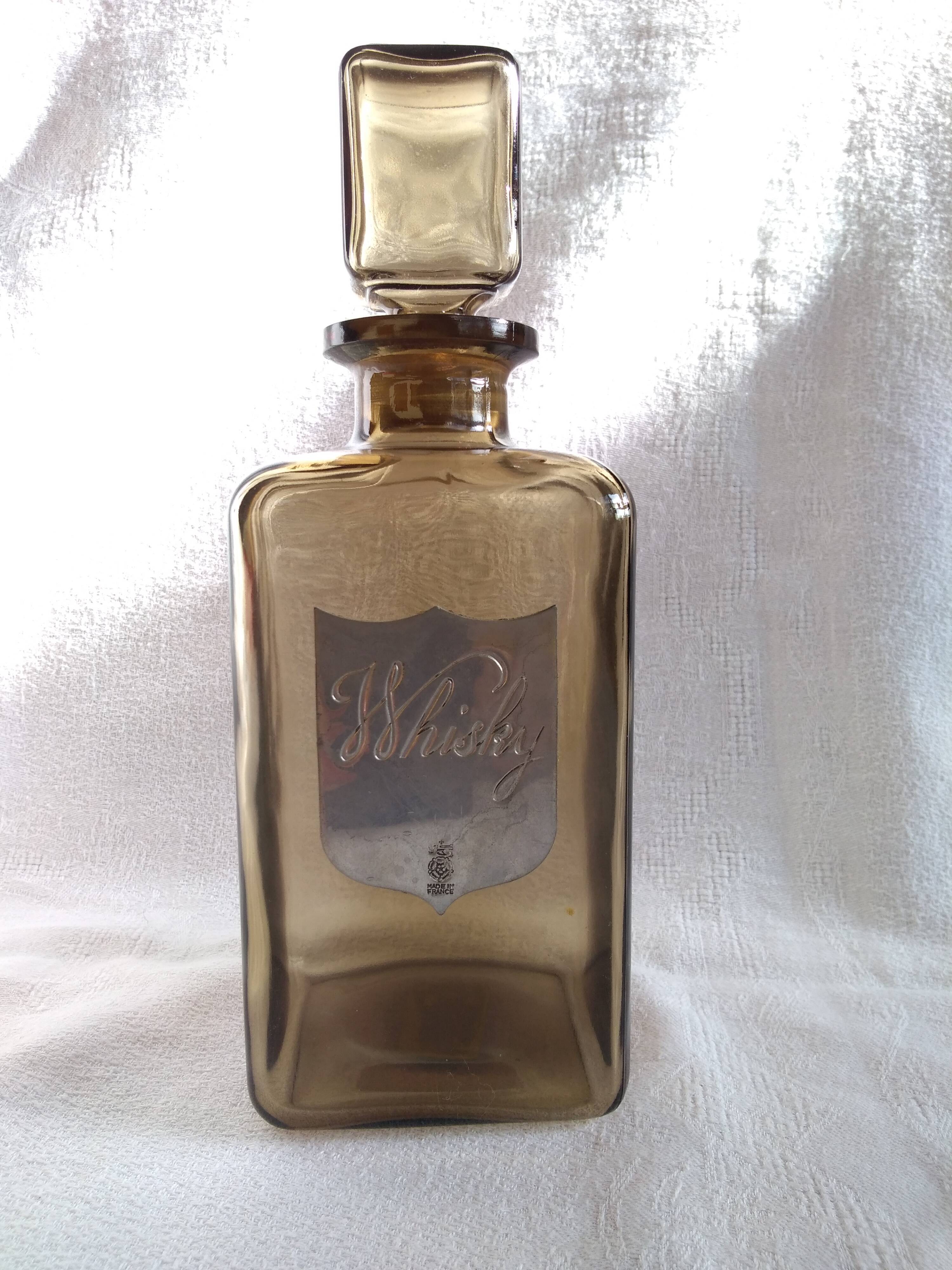 Smoked glass whiskey decanter